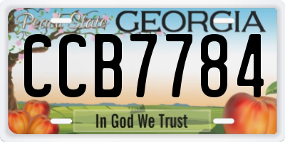 GA license plate CCB7784