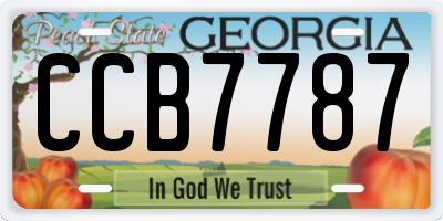 GA license plate CCB7787