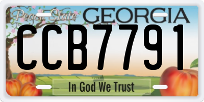 GA license plate CCB7791