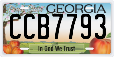 GA license plate CCB7793
