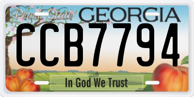 GA license plate CCB7794