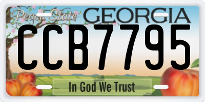 GA license plate CCB7795