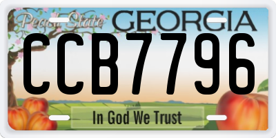 GA license plate CCB7796
