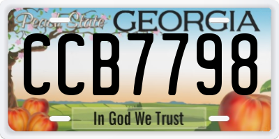 GA license plate CCB7798