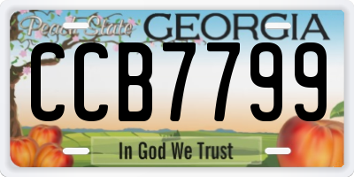 GA license plate CCB7799