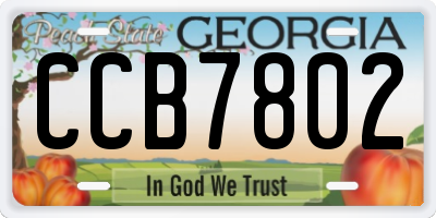 GA license plate CCB7802