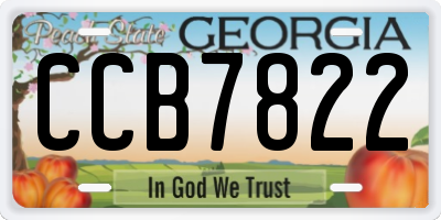 GA license plate CCB7822