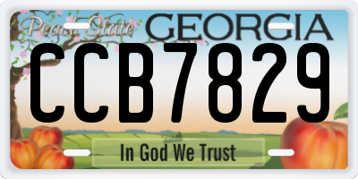 GA license plate CCB7829