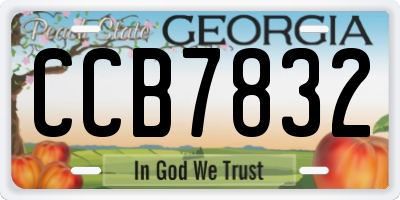 GA license plate CCB7832