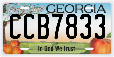 GA license plate CCB7833