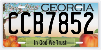 GA license plate CCB7852