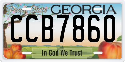 GA license plate CCB7860