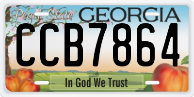 GA license plate CCB7864