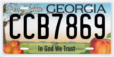 GA license plate CCB7869