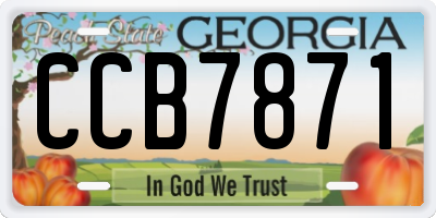 GA license plate CCB7871