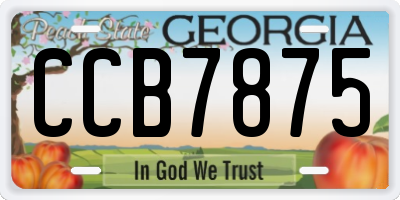 GA license plate CCB7875