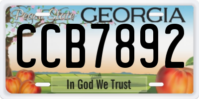 GA license plate CCB7892