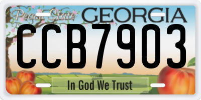 GA license plate CCB7903