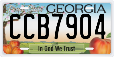 GA license plate CCB7904