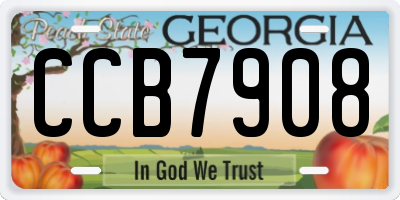 GA license plate CCB7908