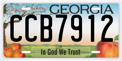 GA license plate CCB7912