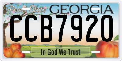 GA license plate CCB7920