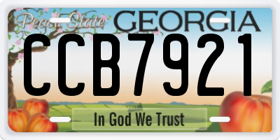 GA license plate CCB7921
