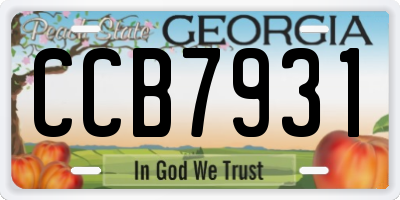 GA license plate CCB7931