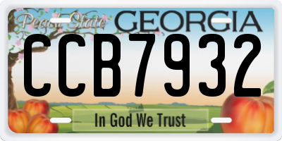 GA license plate CCB7932