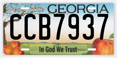 GA license plate CCB7937