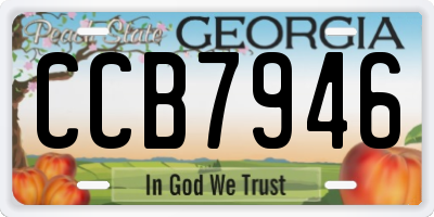 GA license plate CCB7946