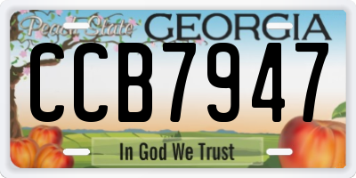 GA license plate CCB7947