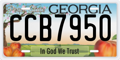 GA license plate CCB7950