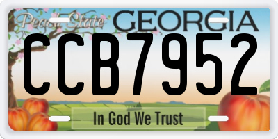 GA license plate CCB7952