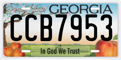 GA license plate CCB7953