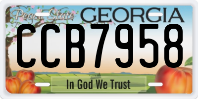 GA license plate CCB7958