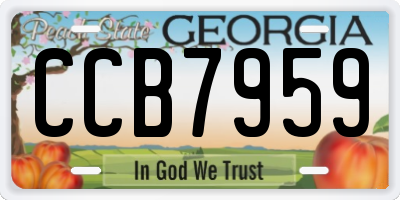 GA license plate CCB7959