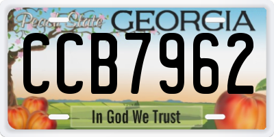 GA license plate CCB7962