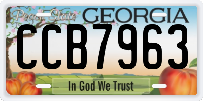 GA license plate CCB7963