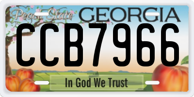 GA license plate CCB7966