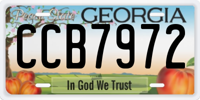 GA license plate CCB7972