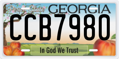 GA license plate CCB7980