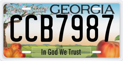GA license plate CCB7987