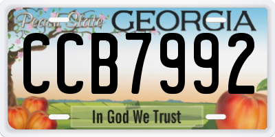 GA license plate CCB7992