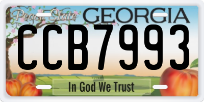 GA license plate CCB7993