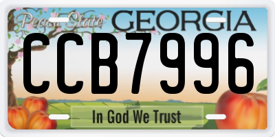 GA license plate CCB7996