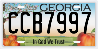 GA license plate CCB7997