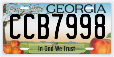 GA license plate CCB7998