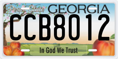 GA license plate CCB8012