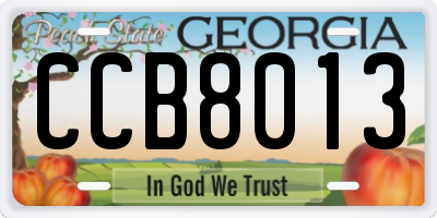 GA license plate CCB8013